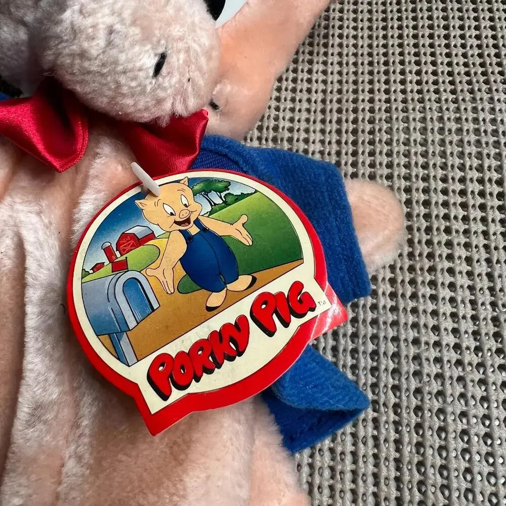 Vintage 1993 Porky Pig Plush Doll Looney Tunes 4K Company Original‎ Tag Toy